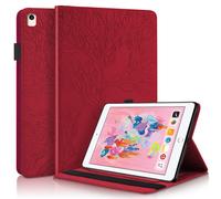 Funda compatible con iPad 5/6, funda tipo folio delgada de piel sintética PU con relieve 3D y patrón de árbol de primera calidad.