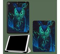 Funda Compatible con iPad 9/8/ 7 Generación, Soporte Pencil, Ultra Slim Protectora Carcasa con Función de Soporte para iPad 10.2 2021 2020 2019 Bosque Abstracto 1 Búho - Azul
