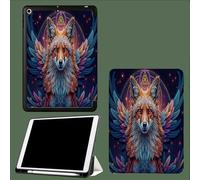 Funda Compatible con iPad 9/8/ 7 Generación,Soporte Pencil,Ultra Slim Protectora Carcasa con Función de Soporte para iPad 10.2 2021 2020 2019 Zorro Alado 1 Símbolos Misteriosos Estrellado - Púrpura