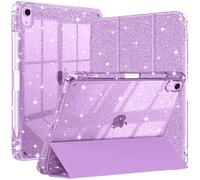 Funda Compatible con iPad Air 11 Pulgadas M4/M3/M2 (2026/2025/2024), iPad Air 5/4 (2022/2020 5.ª/4.ª), Resistente a los Golpes con Brillo y Soporte para Lápiz, Morado