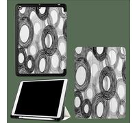 Funda Compatible con iPad Air 13 Pulgadas 2025/2024, TPU Cubierta Trasera Flexible Soporte Lápiz,Soporta Carga para Apple Pencil,Auto Estela/Sueño Retro Círculo Geometría Líneas - Negro
