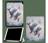 Funda Compatible con iPad De 9,7 Pulgadas para 6ª/5ª Gen 2018/2017 con Soporte para BolíGrafo,Ballena Voladora PatróN para iPad De 9,7 Pulgadas,Auto Estela/Sueño Cuentos Hadas Fantasía Animales