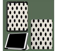 Funda Compatible con iPad de 9.7 Pulgadas para 6ª/5ª generación 2018/2017 con Soporte para lápices, Delgada TPU Suave Smart Cover, Auto Estela/Sueño Elegante Círculo Lunares - Blanco