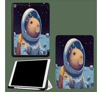 Funda Compatible con iPad de 9.7 Pulgadas para 6ª/5ª generación 2018/2017 con Soporte para lápices, Delgada TPU Suave Smart Cover, Auto Estela/Sueño Luna Carpincho Dibujos Animados Animales - Azul