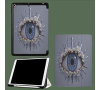 Funda Compatible con iPad Pro 11 2022/2021/2020, Triple Funda Inteligente, Activación/Suspensión Automática Rosas Cristales Misteriosos Ojos - Azul