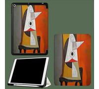 Funda Compatible con iPad Pro 11 2022/2021/2020,Triple Funda Inteligente,Activación/Suspensión Automática Formas Geométricas Abstracto Triángulo - Naranja