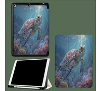 Funda Compatible con iPad Pro 11 2022/2021/2020, Tríptico con Soporte para iPad Pro 11 Pulgadas, Activación/Desactivación automática Elegante Tortuga Marina Mundo Submarino - Azul
