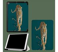 Funda Compatible con iPad Pro 11 2022/2021/2020, Tríptico con Soporte para iPad Pro 11 Pulgadas, Activación/Desactivación automática Resumen Tigre Bengala Simple Líneas Animales - Verde