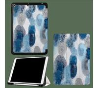 Funda Compatible con iPad Pro 11 2022/2021/2020, Tríptico con Soporte para iPad Pro 11 Pulgadas, Activación/Desactivación automática Abstracto Flores Pétalos Elegante Círculo - Azul