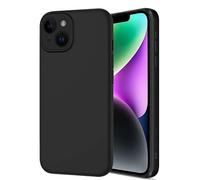 Funda compatible con iPhone 14 de 6.1 pulgadas, silicona líquida delgada de 3 capas cubierta completa de goma de gel suave de 6.1 pulgadas, color negro