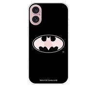 Funda Compatible con iPhone 16 Oficial de DC Comics Batman Logo Transparente para Proteger tu móvil. Carcasa de Silicona Transparente Flexible con Licencia Oficial de DC Comics