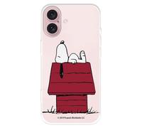 Funda Compatible con iPhone 16 Oficial de Peanuts Snoopy casa para Proteger tu móvil. Carcasa de Silicona Transparente Flexible con Licencia Oficial de Snoopy