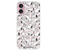 Funda Compatible con iPhone 16 Oficial de Peanuts Snoopy Siluetas para Proteger tu móvil. Carcasa de Silicona Transparente Flexible con Licencia Oficial de Snoopy