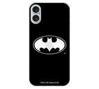 Funda Compatible con iPhone 16 Plus Oficial de DC Comics Batman Logo Transparente para Proteger tu móvil. Carcasa de Silicona Transparente Flexible con Licencia Oficial de DC Comics