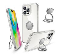 Funda Compatible con iPhone 16 Pro Max Funda con Anillo, Anti-Arañazos Duro PC Suave TPU Silicona Bumper Antigolpes Transparente Carcasa con DIY Soporte de Anillo Compatible con iPhone 16 Pro Max Case