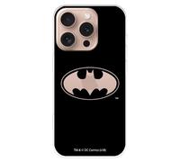 Funda Compatible con iPhone 16 Pro Oficial de DC Comics Batman Logo Transparente para Proteger tu móvil. Carcasa de Silicona Transparente Flexible con Licencia Oficial de DC Comics