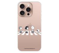 Funda Compatible con iPhone 16 Pro Oficial de Peanuts Personajes Peatones para Proteger tu móvil. Carcasa de Silicona Transparente Flexible con Licencia Oficial de Snoopy