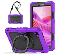 Funda compatible con Lenovo Tab One de 8.7 pulgadas/K9 TB305FU 2025 a prueba de golpes, protector de pantalla de grado militar, funda de TPU resistente con soporte de mango giratorio, correa para el