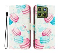 Funda compatible con Moto Edge 70 5G/X70 Air 5G, funda de piel sintética con tapa y diseño creativo 3D, funda protectora con función atril para Moto Edge 70 5G/X70 Air 5G, cupcake