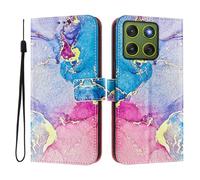 Funda compatible con Moto Edge 70 5G/X70 Air 5G, funda de piel sintética con tapa y diseño creativo 3D, funda protectora con función atril para Moto Edge 70 5G/X70 Air 5G, mármol deslumbrante