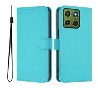Funda compatible con Moto Edge 70 5G/X70 Air 5G, funda de piel sintética tipo cartera tipo libro con tapa magnética a prueba de golpes con ranuras para tarjetas y funda de soporte, color azul lago