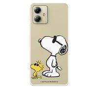 Funda Compatible con Motorola Moto G14 Oficial de Peanuts Woodstock y Snoopy Posado para Proteger tu móvil. Carcasa de Silicona Transparente Flexible con Licencia Oficial de Snoopy