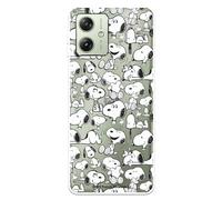 Funda Compatible con Motorola Moto G54 5G Oficial de Peanuts Snoopy Siluetas para Proteger tu móvil. Carcasa de Silicona Transparente Flexible con Licencia Oficial de Snoopy
