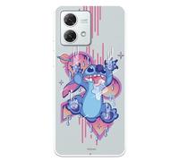 Funda Compatible con Motorola Moto G84 5G Oficial de Disney Stitch Graffiti para Proteger tu móvil. Carcasa de Silicona Transparente Flexible con Licencia Oficial de Lilo & Stitch