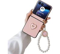 Funda compatible con Motorola Razr Plus 2023 con pulsera de cadena de perlas - Bonita funda protectora para teléfono para Razr40 Ultra y el nuevo