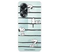 Funda Compatible con Oppo A58 4G Oficial de Peanuts Snoopy Rayas, Silicona