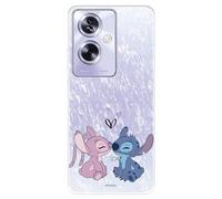 Funda Compatible con OPPO A79 5G Oficial de Disney Angel & Stitch Beso para Proteger tu móvil. Carcasa de Silicona Transparente Flexible con Licencia Oficial de Lilo & Stitch