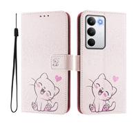 Funda compatible con OPPO REALME C71 4G Abroad Funda de piel sintética con tapa y diseño creativo 3D, funda protectora con función atril para Oppo Reale C71 4G Abroad, gato lindo