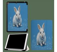 Funda Compatible con para iPad Pro 11 2022/2021/2020, Triple Funda Inteligente,Activación/Suspensión Automática Conejo Vivaz Arte Realista Animales - Azul