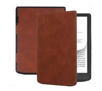 Funda Compatible con Pocketbook InkPad Color 2/3 Gen, 7,8", Cubierta de PU | Negro Marrón Verde Azul, Wake Sleep Auto, Antigolpes fino, Protección esquinas, PB743(Brown)