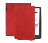 Funda Compatible con Pocketbook InkPad Color 2/3 Gen, 7,8", Rojo, Gris | Cubierta de PU, encendido/apagado automático, delgada a prueba de golpes, protección de esquinas, PB743(Red)