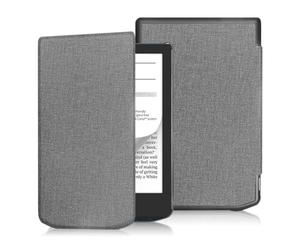 Funda Compatible con Pocketbook Verse Pro Color PB634K3 2025 6" eReader, Funda Tipo Libro de Piel sintética Ligera con Correa, Apagado/Encendido automático(Gray)
