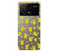 Funda Compatible con Poco X6 Pro Oficial de Pokémon Pikachu Patrón para Proteger tu móvil. Carcasa de Silicona Transparente Flexible con Licencia Oficial de Pokémon