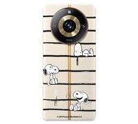Funda Compatible con Realme 11 Pro Plus Oficial de Peanuts Snoopy Rayas para Proteger tu móvil. Carcasa de Silicona Transparente Flexible con Licencia Oficial de Snoopy
