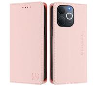 Funda compatible con Realme Note 70 4G/Note 70T 4G/Narzo 80 Lite 4G/C71 4G India con ranuras para tarjetas, cierre magnético, función atril, a prueba de golpes, funda protectora para teléfono. Rosa