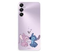 Funda Compatible con Samsung Galaxy A05s Oficial de Disney Angel & Stitch Beso para Proteger tu móvil. Carcasa de Silicona Transparente Flexible con Licencia Oficial de Lilo & Stitch