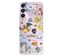Funda Compatible con Samsung Galaxy A05s Oficial de Pokémon Sticker Pokémon y Poké Ball para Proteger tu móvil. Carcasa de Silicona Transparente Flexible con Licencia Oficial de Pokémon