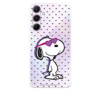 Funda Compatible con Samsung Galaxy A55 5G Oficial de Peanuts Snoopy Corazones para Proteger tu móvil. Carcasa de Silicona Transparente Flexible con Licencia Oficial de Snoopy