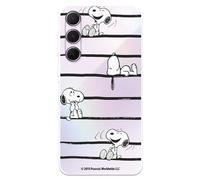 Funda Compatible con Samsung Galaxy A55 5G Oficial de Peanuts Snoopy Rayas para Proteger tu móvil. Carcasa de Silicona Transparente Flexible con Licencia Oficial de Snoopy