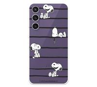Funda Compatible con Samsung Galaxy S23 FE Oficial de Peanuts Snoopy Rayas para Proteger tu móvil. Carcasa de Silicona Transparente Flexible con Licencia Oficial de Snoopy