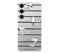 Funda Compatible con Samsung Galaxy S24 Oficial de Peanuts Snoopy Rayas para Proteger tu móvil. Carcasa de Silicona Transparente Flexible con Licencia Oficial de Snoopy