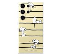 Funda Compatible con Samsung Galaxy S24 Ultra Oficial de Peanuts Snoopy Rayas para Proteger tu móvil. Carcasa de Silicona Transparente Flexible con Licencia Oficial de Snoopy