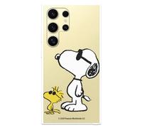 Funda Compatible con Samsung Galaxy S24 Ultra Oficial de Peanuts Woodstock y Snoopy Posado para Proteger tu móvil. Carcasa de Silicona Transparente Flexible con Licencia Oficial de Snoopy