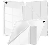 Funda Compatible con Samsung Galaxy Tab A11 / Tab A9 8,7 Pulgadas 2025/2023, Carcasa Slim Translúcida Respaldo Trifold Folio Soporte Protectora Tableta (Blanco)