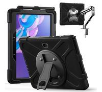 Funda compatible con Samsung Galaxy Tab Active 5 Pro 2025 SM-X350/SM-X356B, funda de protección resistente a prueba de golpes, funda resistente con soporte giratorio y correa para el hombro, funda