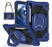 Funda compatible con Samsung Galaxy Tab S10 FE de 10.9 pulgadas SM-X520 2025, resistente a los golpes, funda para tablet con soporte de asa + correa para el hombro, funda protectora resistente, azul